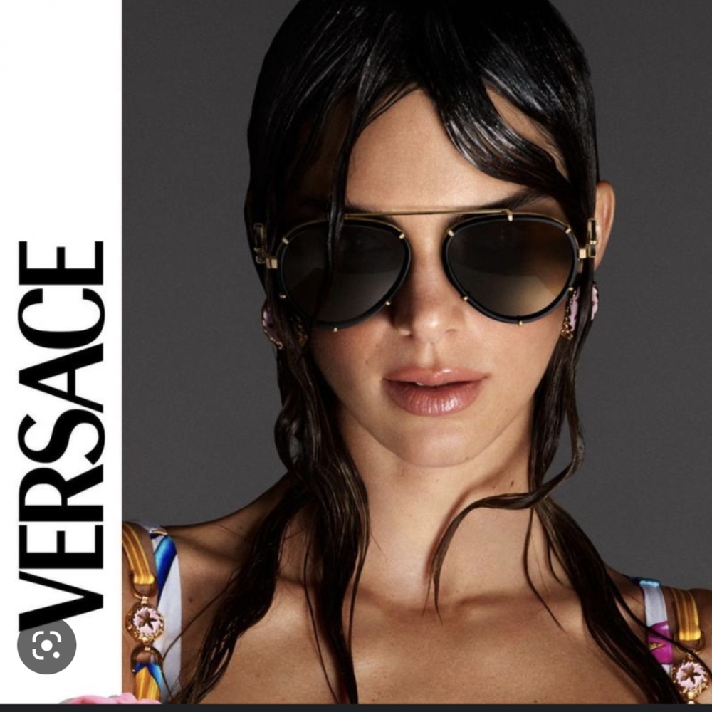 Versace VE2232 black gold Medusa sunglasses